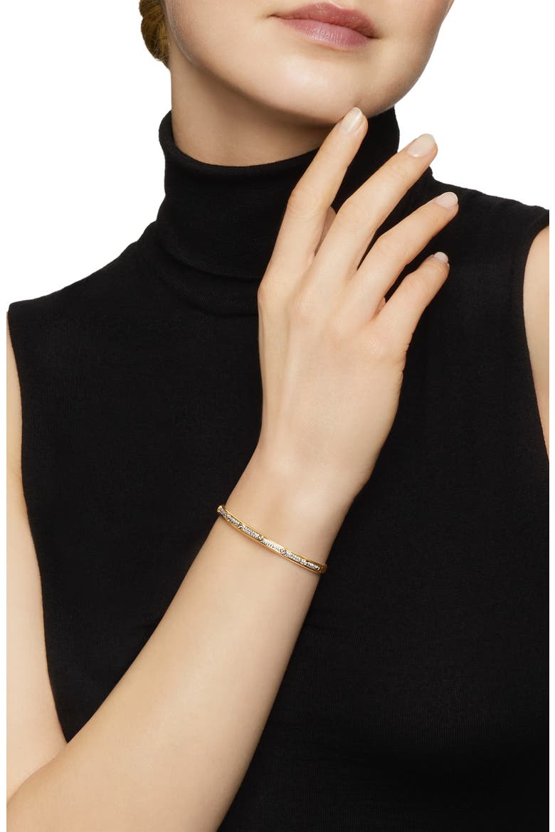 Modern Renaissance Bangle Bracelet in 18K Yellow Gold with Full Pavé Diamonds, 4.5mm, Alternate, color, 18K YELLOW GOLD