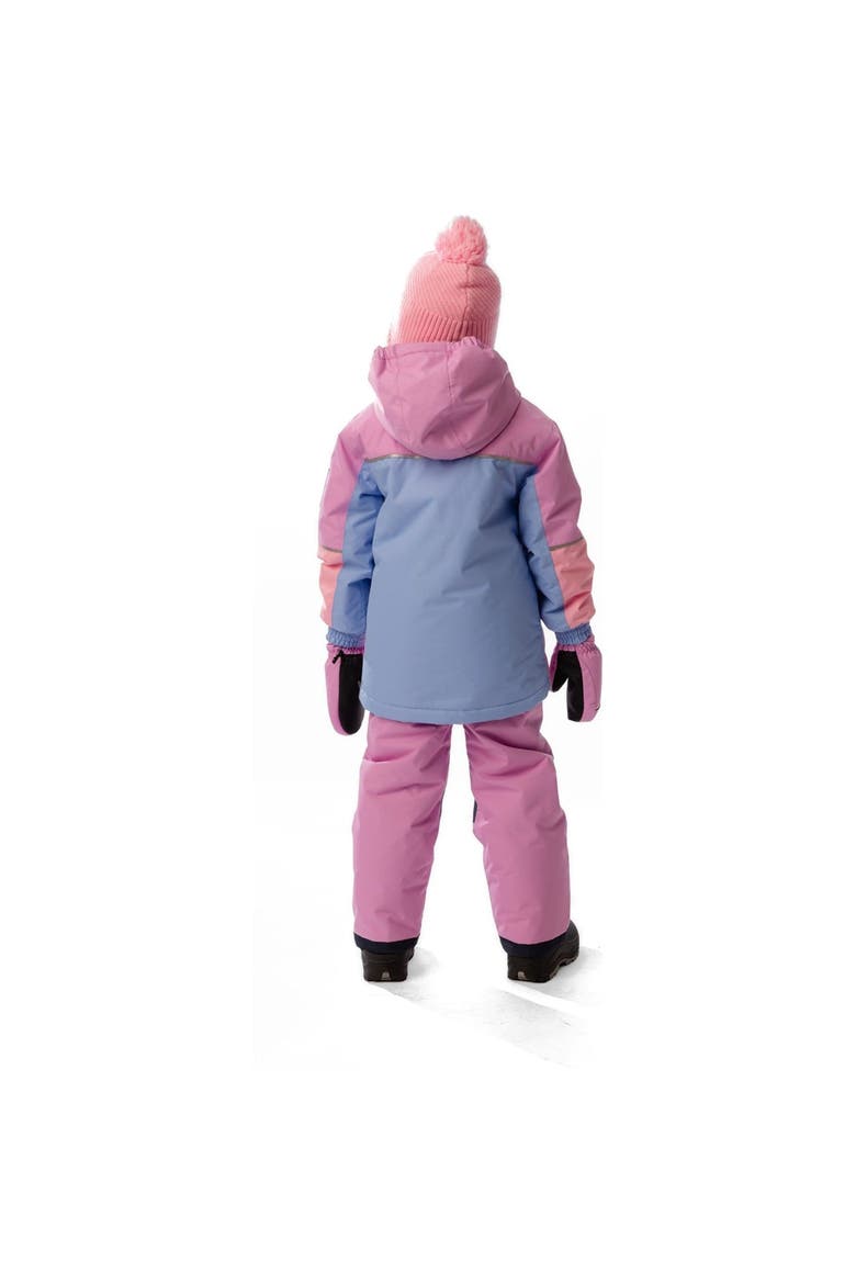 Chill Lightweight Hooded Jacket & Foot Strap Pants Two Piece Snowsuit, Alternate, color, Pink, Blue and Mauve