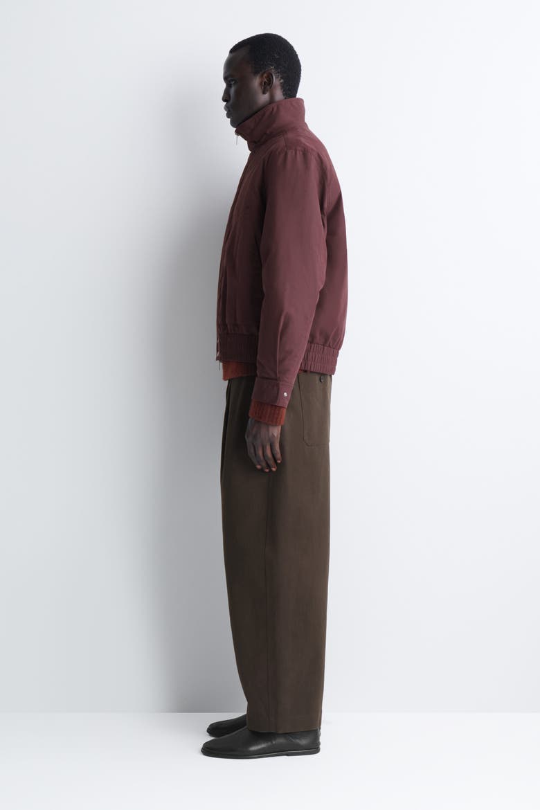 Padded Mock-Neck Bomber Jacket, Alternate, color, BURGUNDY