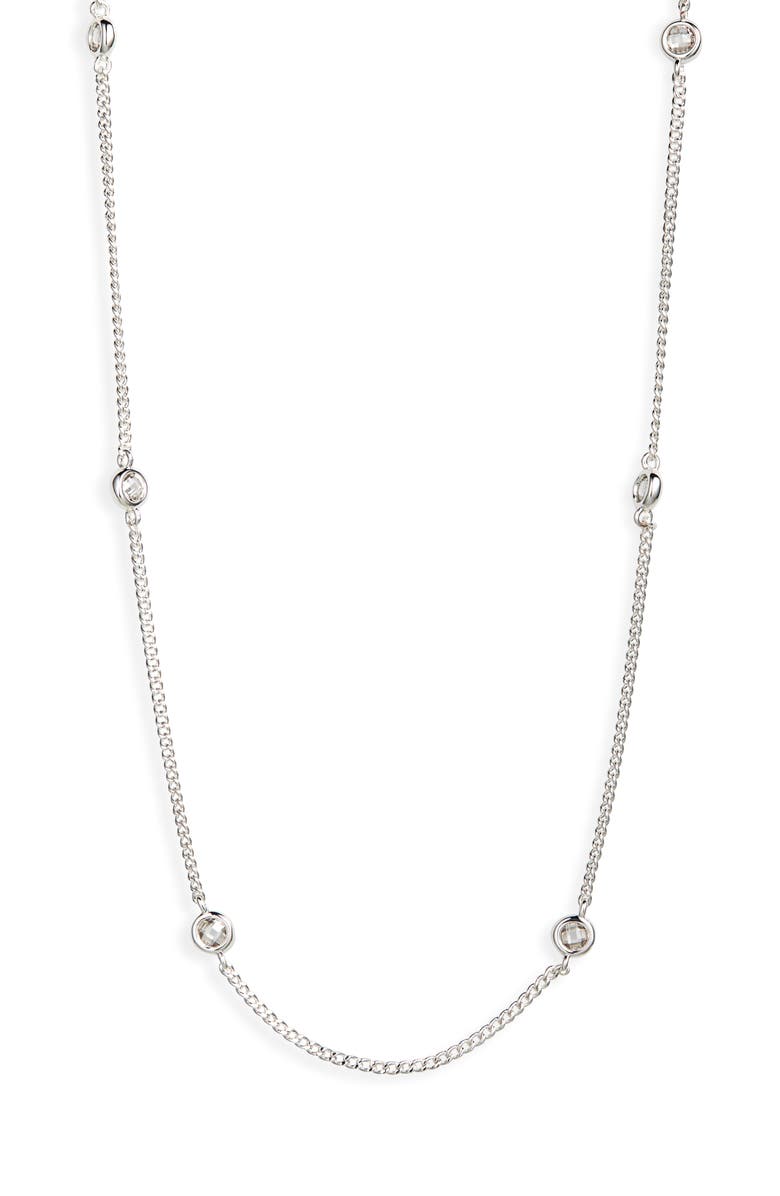 MIRANDA FRYE Amy Cubic Zirconia Station Chain Necklace, Main, color, 