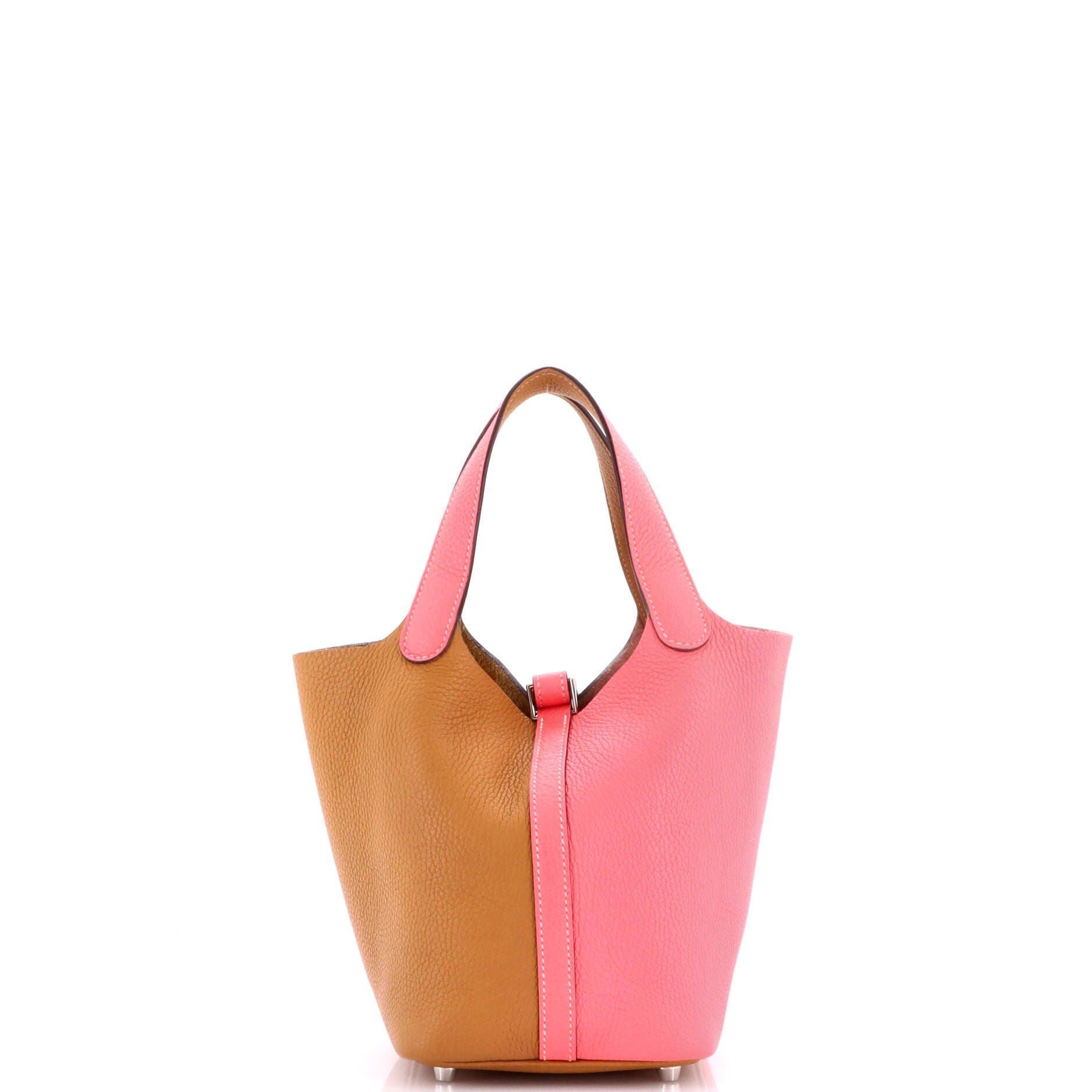 Pre-Owned Hermes Picotin Lock Bag Bicolor Clemence PM, Alternate, color, Bicolor - Rose Azalee/Sesame