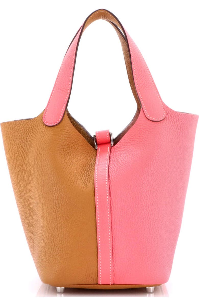 Pre-Owned Hermes Picotin Lock Bag Bicolor Clemence PM, Alternate, color, Bicolor - Rose Azalee/Sesame