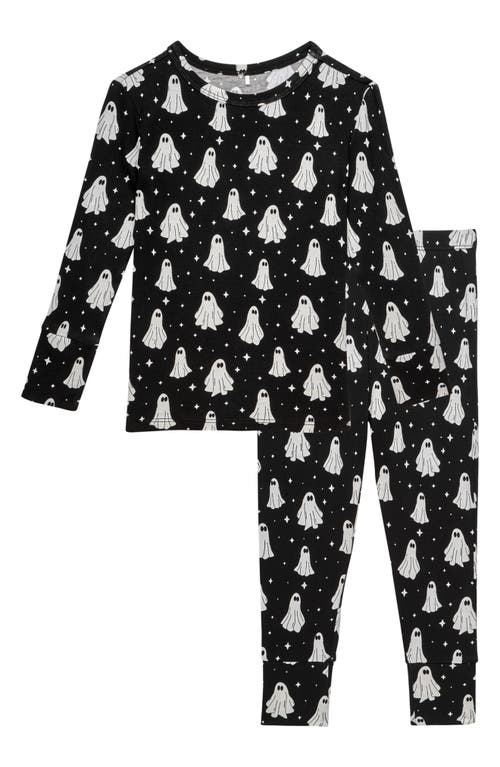 Posh Peanut Kids' Ghostly Print Glow in the Dark Fitted Two-Piece Pajamas 