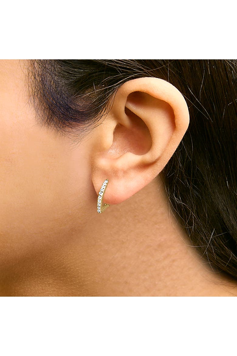 10K Gold 1/4 Cttw Lab Grown Diamond Heart Shaped Huggy Hoop Earrings, Alternate, color, Yellow