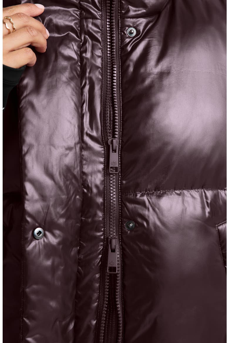 Up for It Puff Shine Vest, Alternate, color, SHINE CABERNET