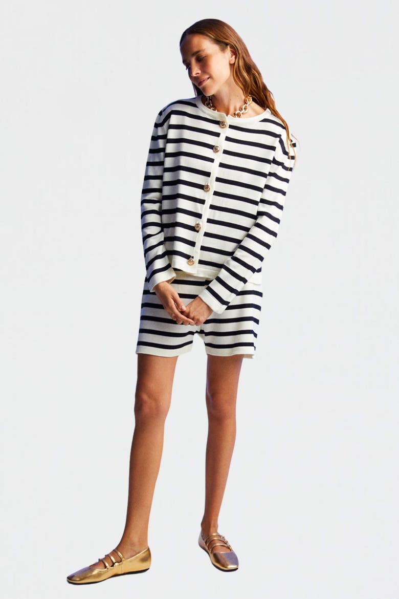 Striped Knitwear Cardigan, Alternate, color, Multi-Colored