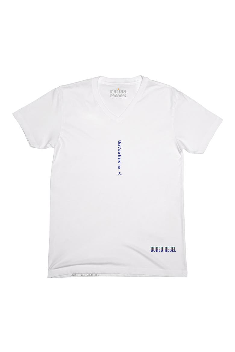 That's a Hard No V-Neck Graphic Undershirt, Alternate, color, WHITE