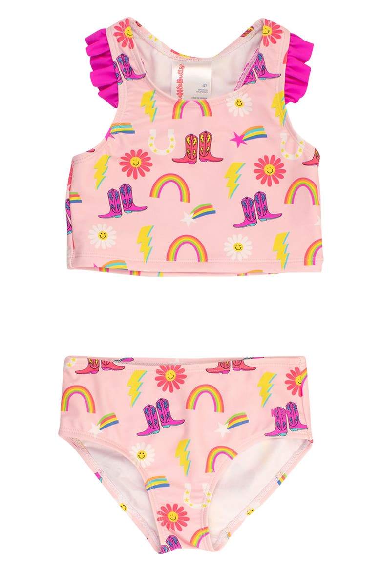 Kids' Cowgirl Cutie Two-Piece Racerback Swimsuit, Main, color, PINK