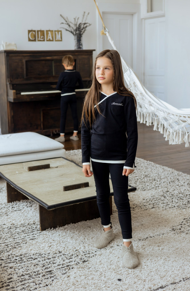 NoggiWear Girls Layers Loungewear Set, Alternate, color, Black Girl