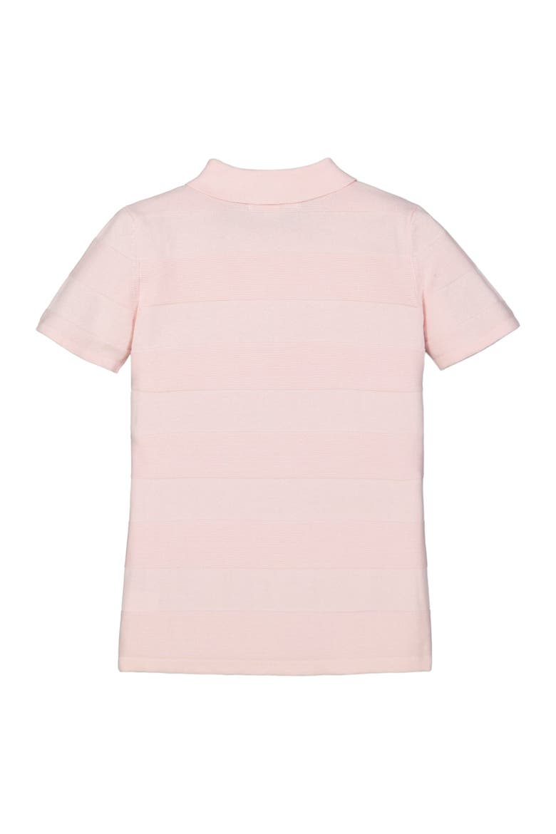 Baby Boys' Short Sleeve Sweater Polo, Infant, Alternate, color, Ballet Pink Textured Stripe