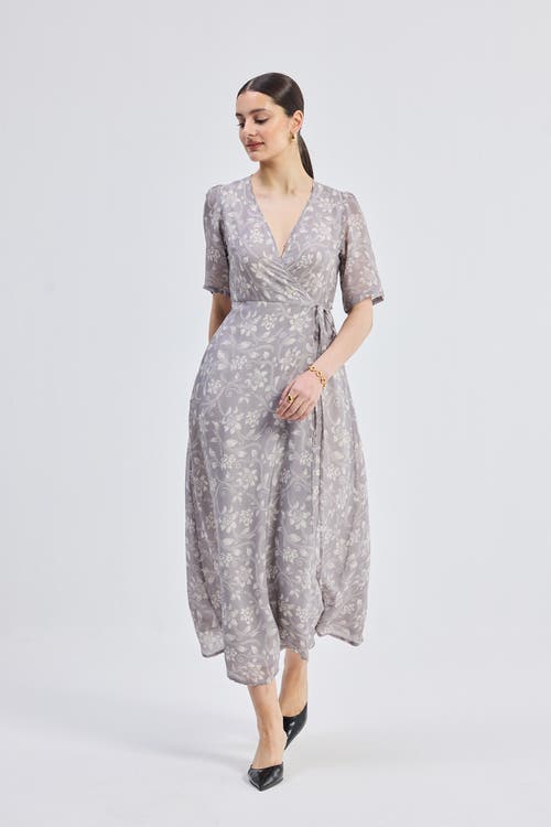 Reistor Maxi Wrap Floral Dress In Vintage Vines In Vintage Vines