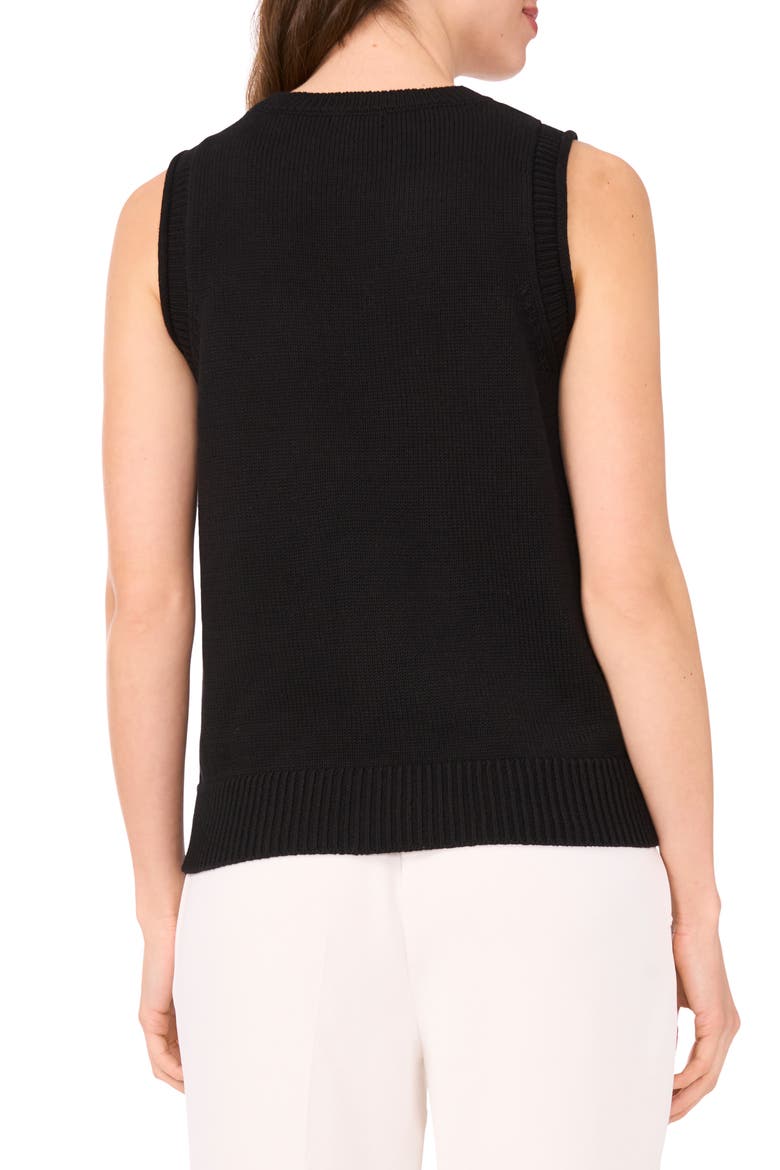 Cotton Sleeveless Sweater, Alternate, color, RICH BLACK
