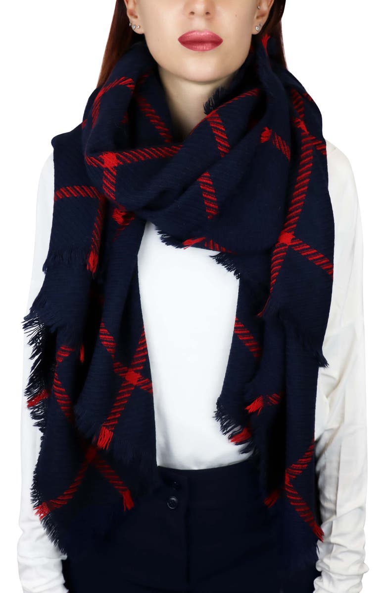 Nicoletta Rosi Yarn Dyed Big Check Scarf, Main, color,