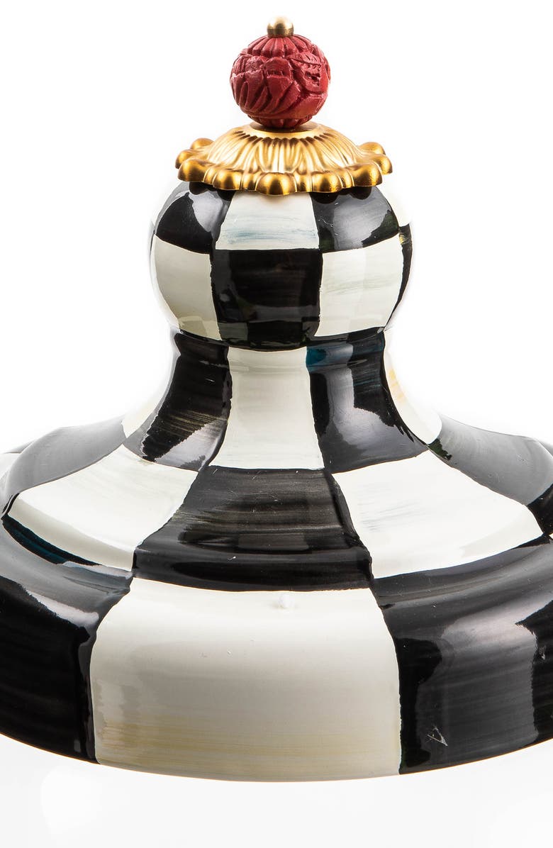 MACKENZIE CHILDS Courtly Check Enamel Beverage Hostess, Alternate, color, Black/ White