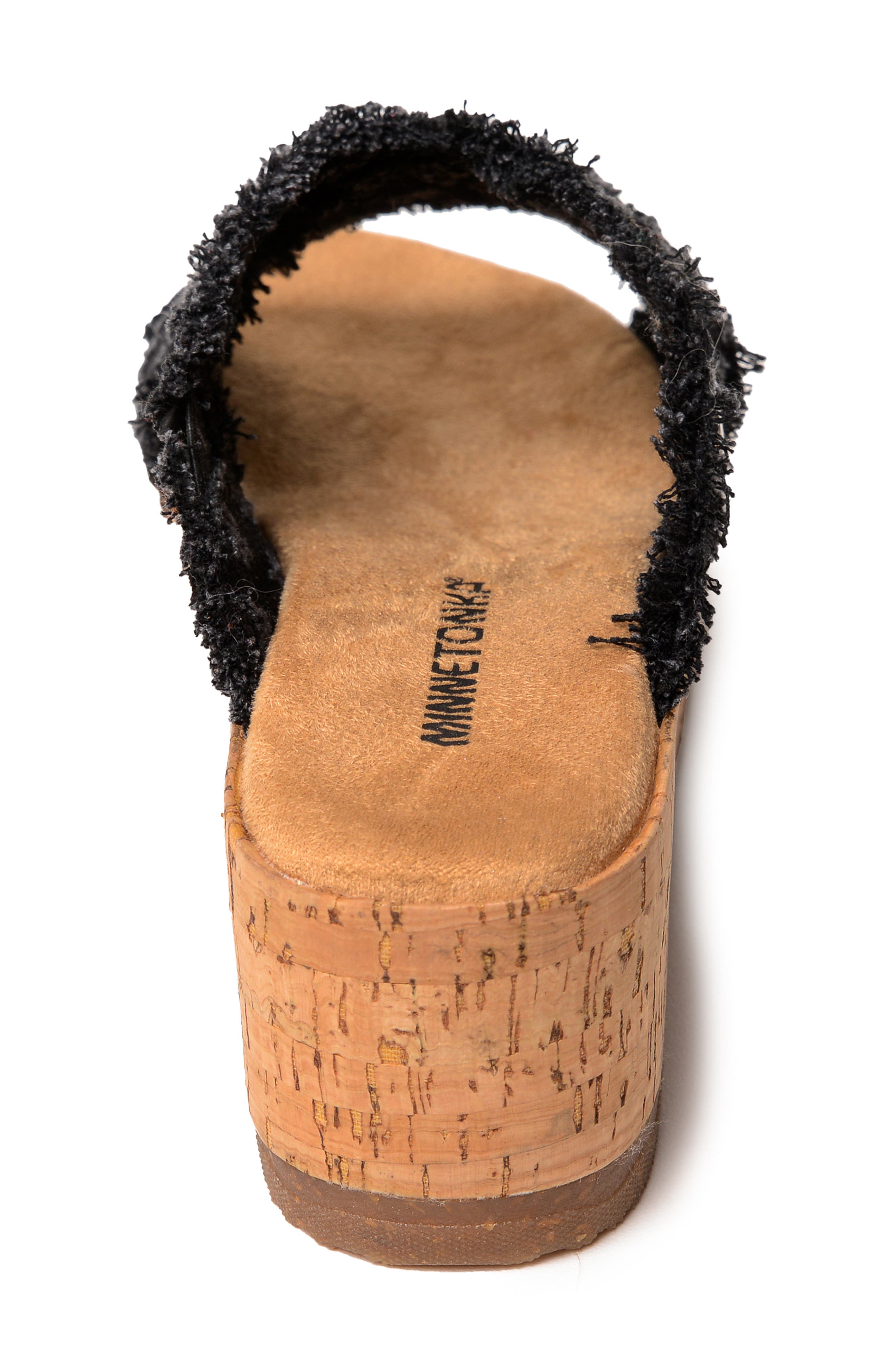 Posey Platform Wedge Slide Sandal, Alternate, color, BLACK DISTRESSED DENIM