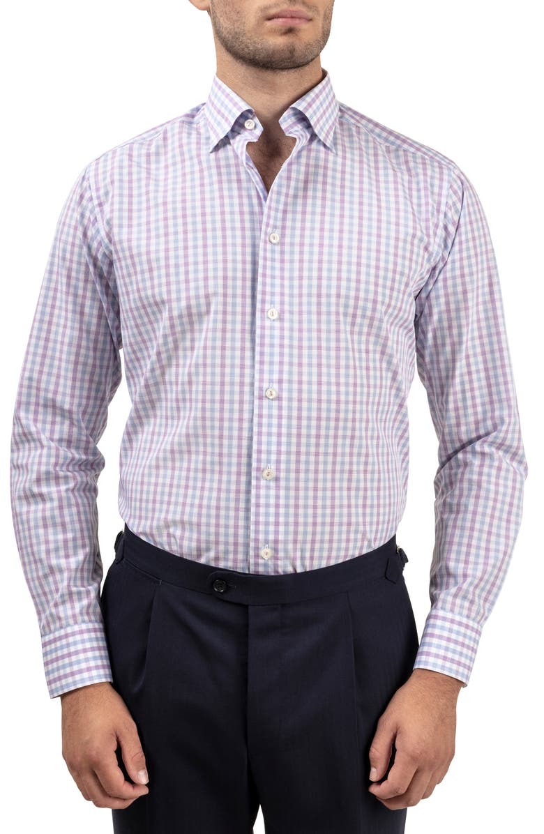 Eton Slim Fit Check Dress Shirt, Main, color,