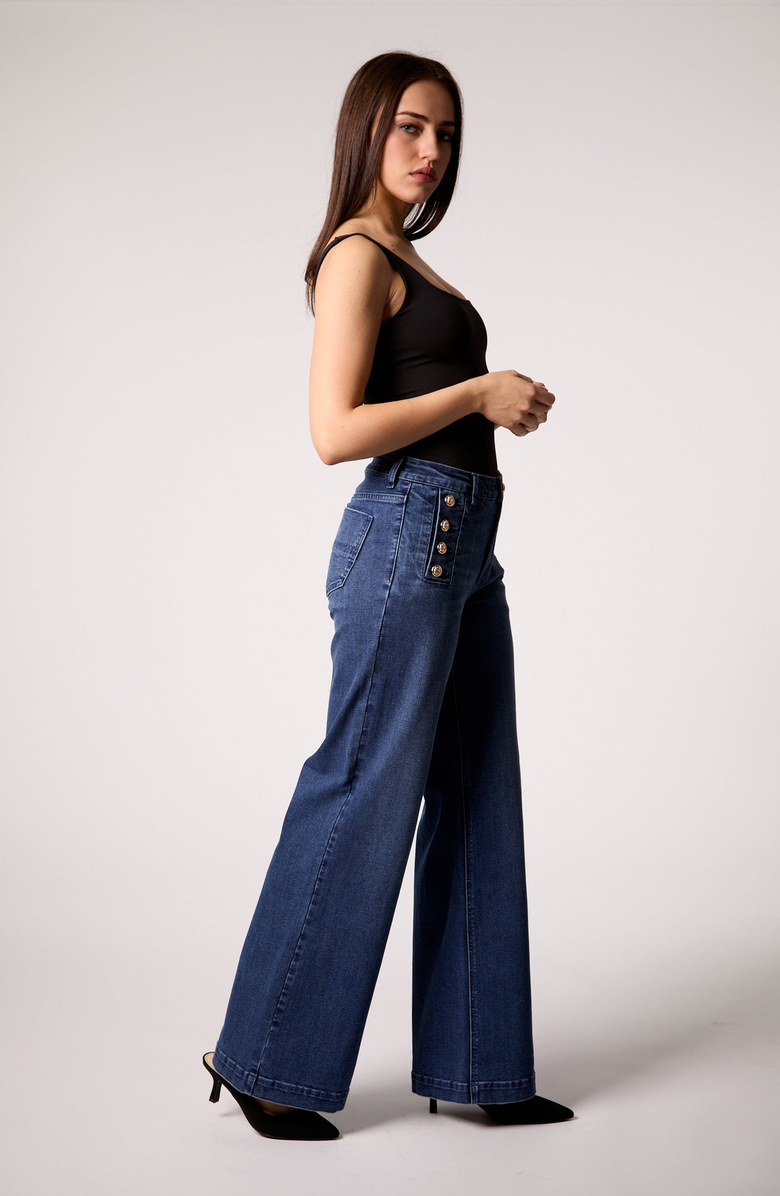 BLUE REVIVAL Sailor Mid Rise Wide Leg Pants, Alternate, color, Marrakesh