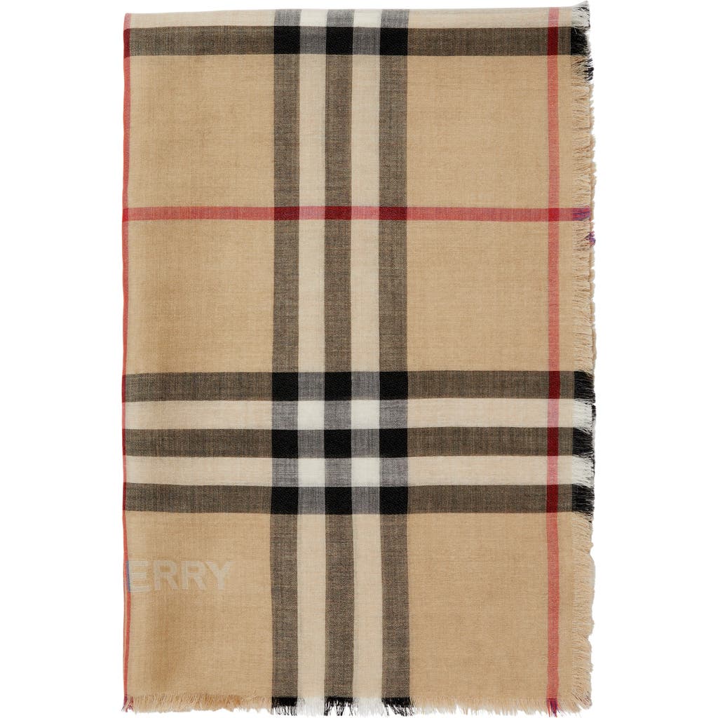 Burberry Check Wool Silk Scarf In Multi