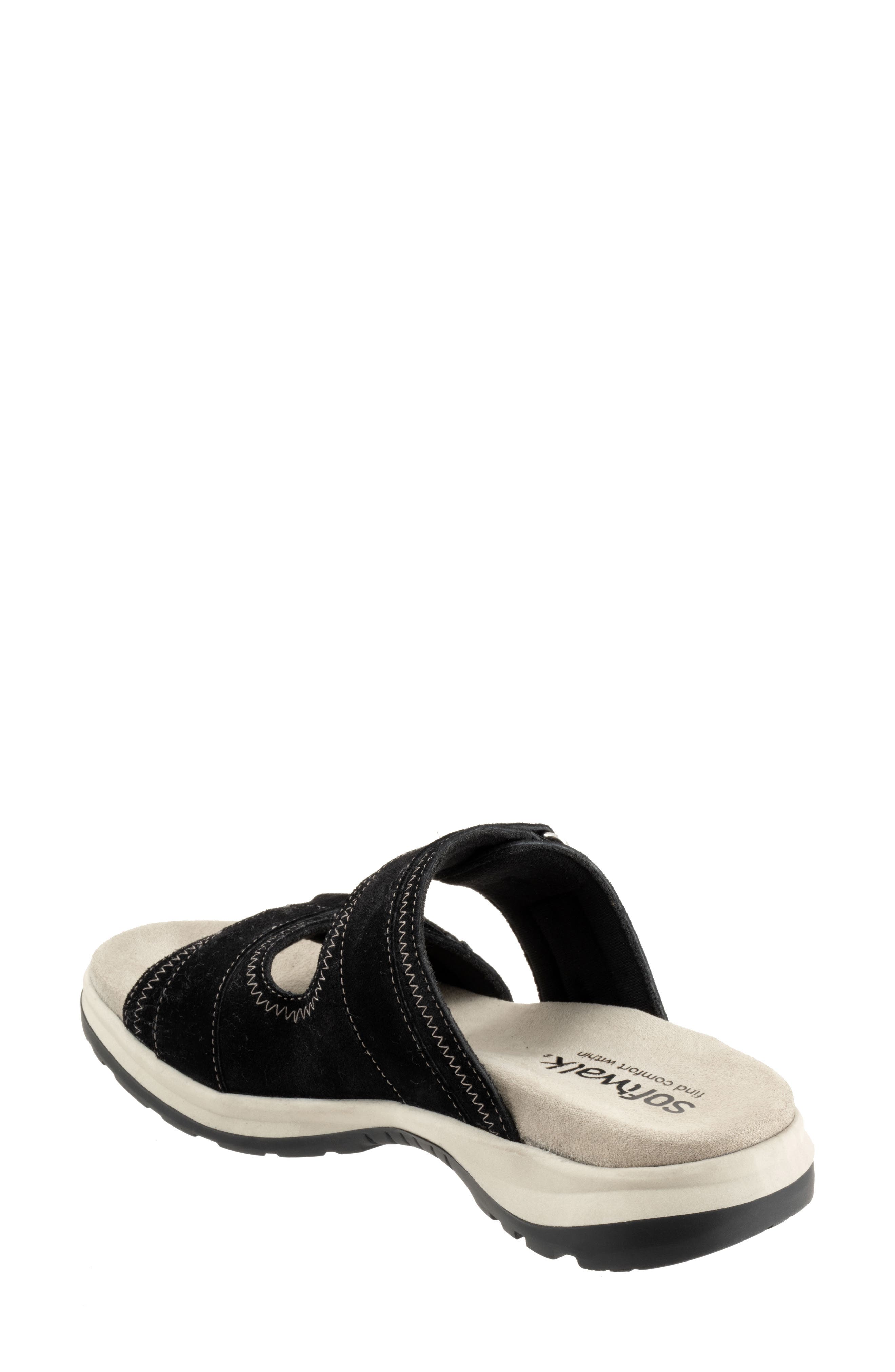 Oasis Leather Slide Sandal, Alternate, color, BLACK SUEDE