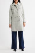CeCe Herringbone Flap Pocket Coat