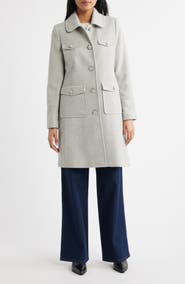 CeCe Herringbone Flap Pocket Coat
