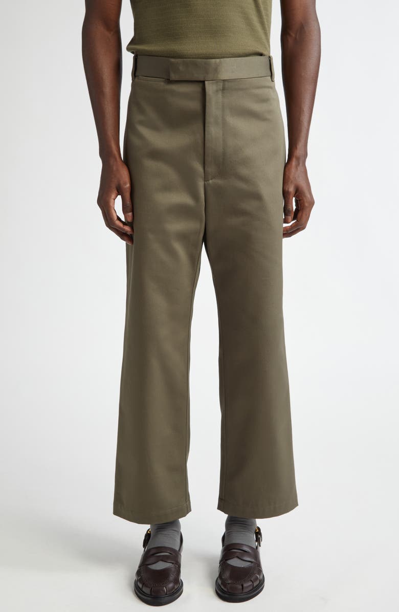 Thom Browne Unconstructed Cotton Twill Trousers, Main, color,