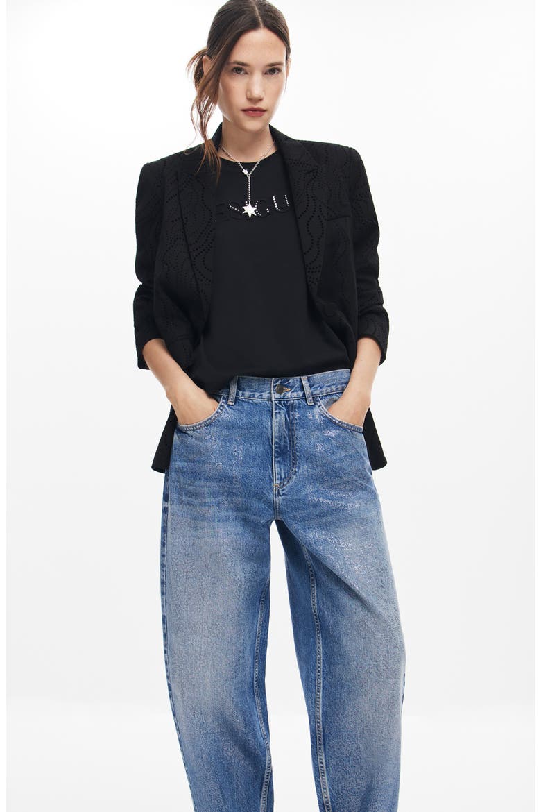 Ariel Coated Straight Leg Jeans, Alternate, color, BLUE