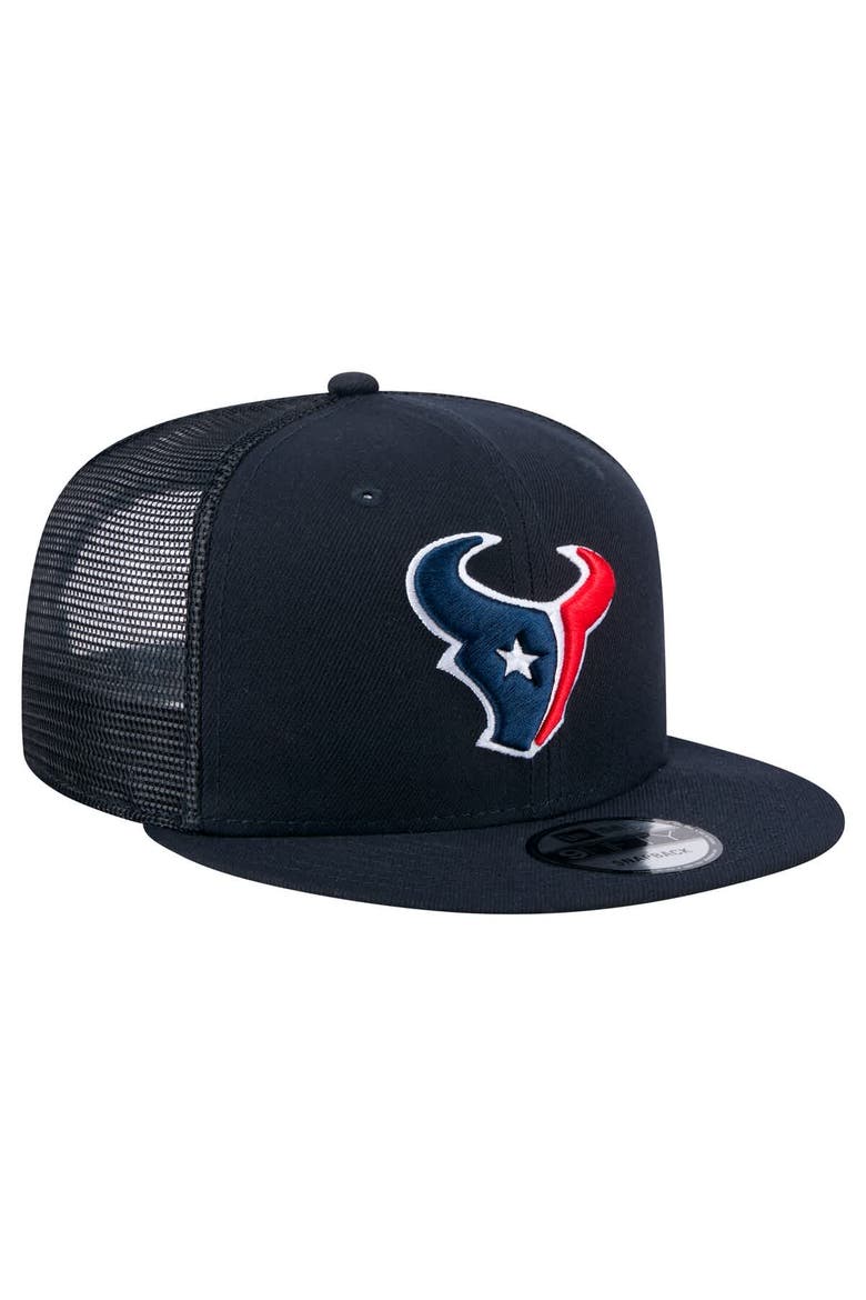 Men's New Era Navy Houston Texans  Main Trucker 9FIFTY Snapback Hat, Alternate, color, Navy