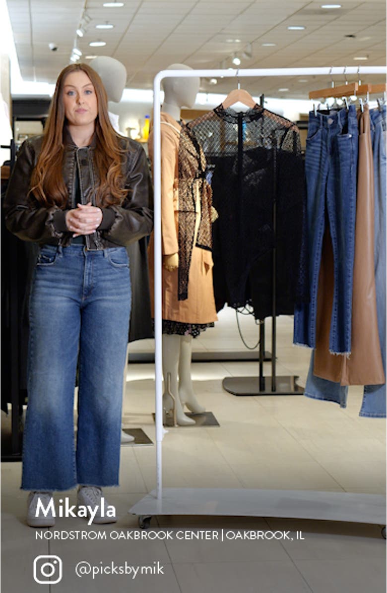 Aubree Sheer Lace Mock Neck Bodysuit, sales video thumbnail