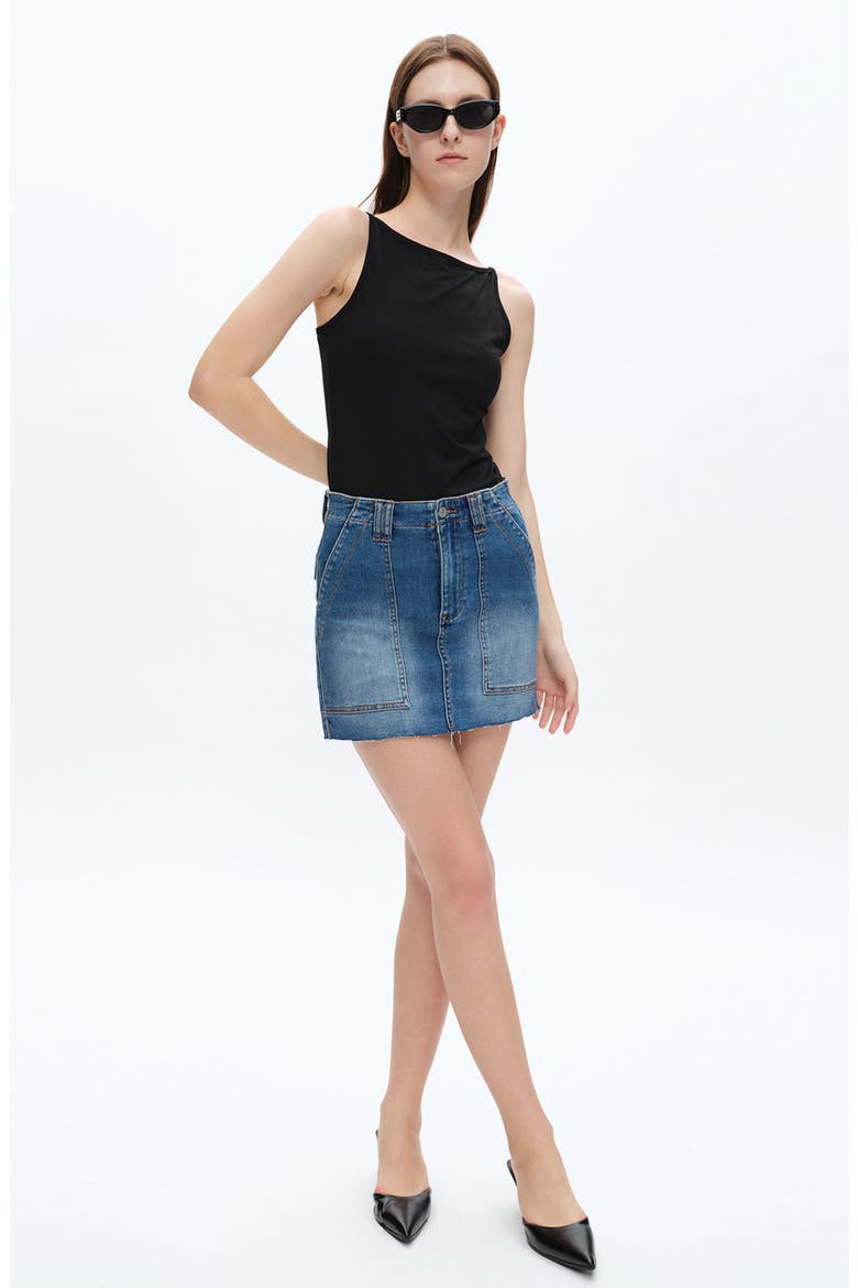 Cutoff Denim Miniskirt, Alternate, color, SOFTY