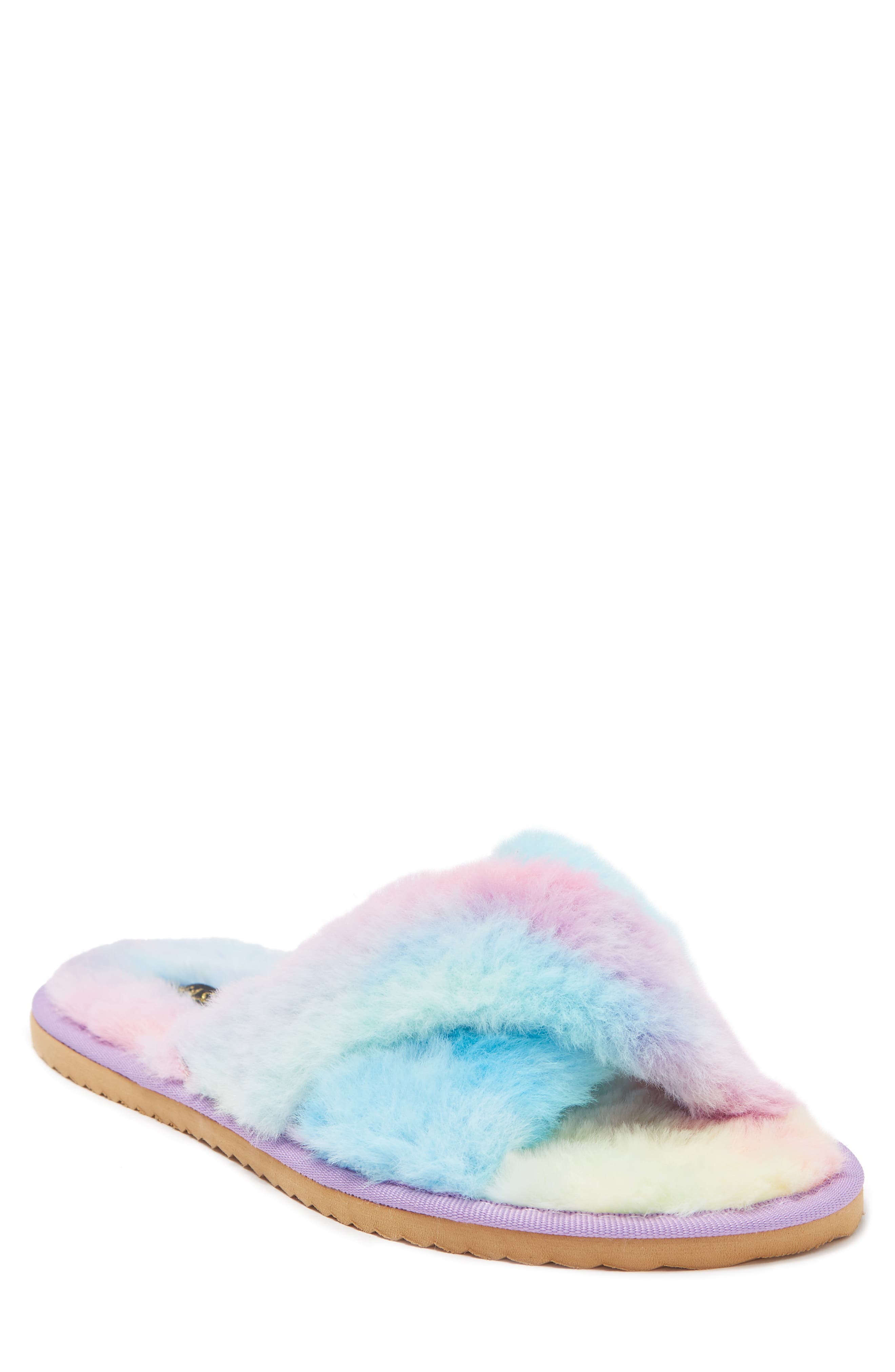 Chase & Chloe Faux Fur Slide Sandal