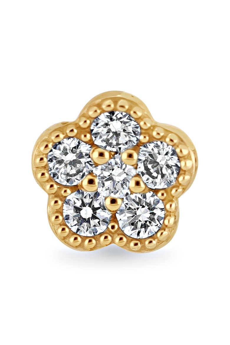Icon Diamond Flower Stud Earrings, Alternate, color, 18K YELLOW GOLD/ DIAMOND