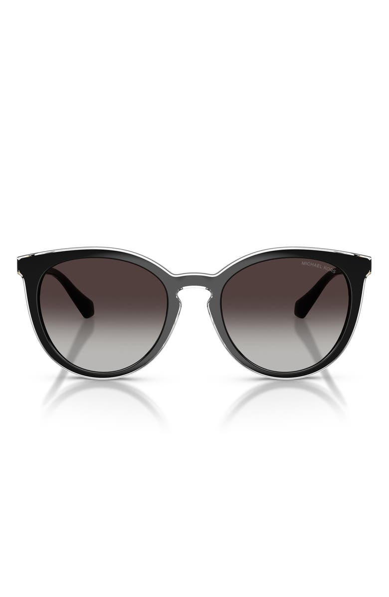 Michael Kors Tarifa 53mm Gradient Round Sunglasses, Main, color, Black / Grey Gradient Black