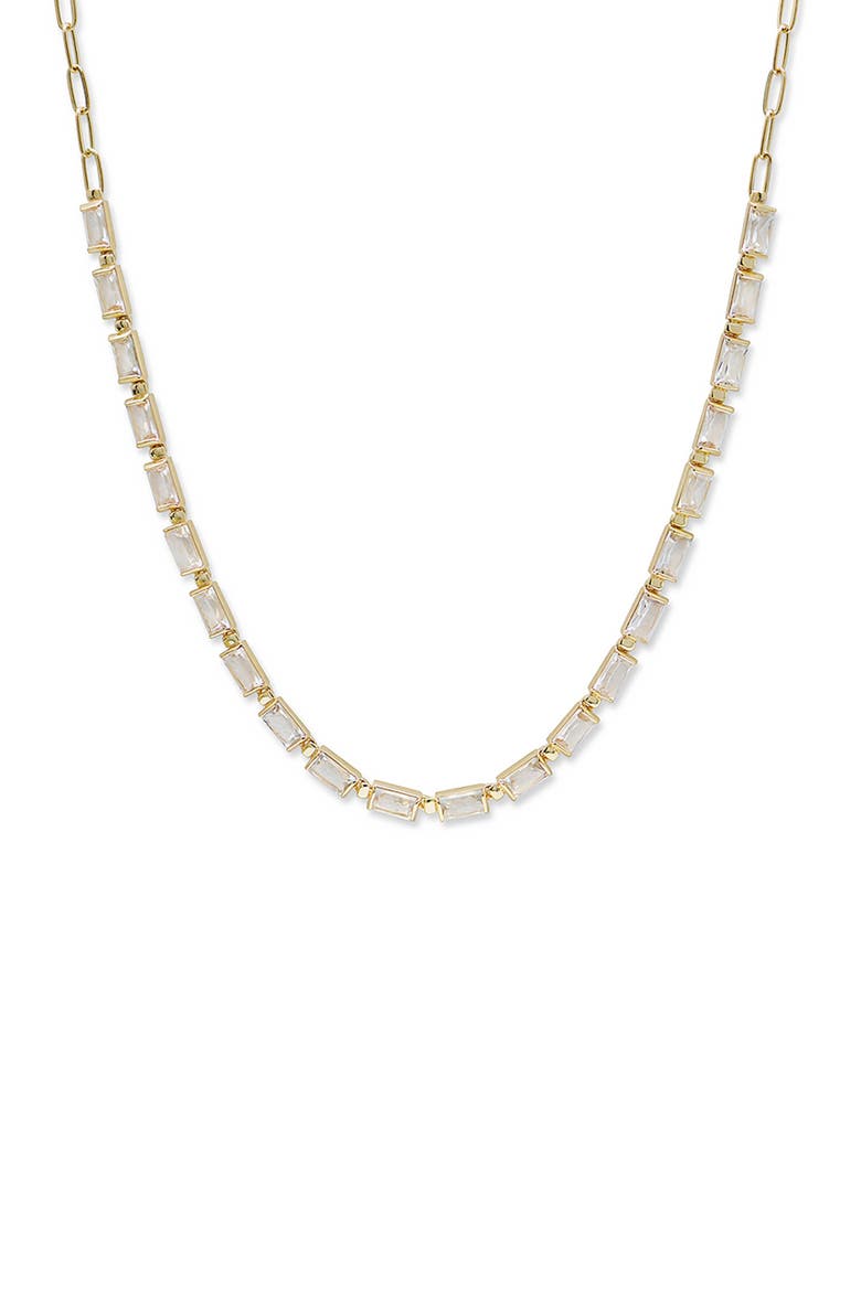 Cléo Cécile Tennis Necklace, Main, color, 14K YELLOW GOLD/ CLEAR TOPAZ