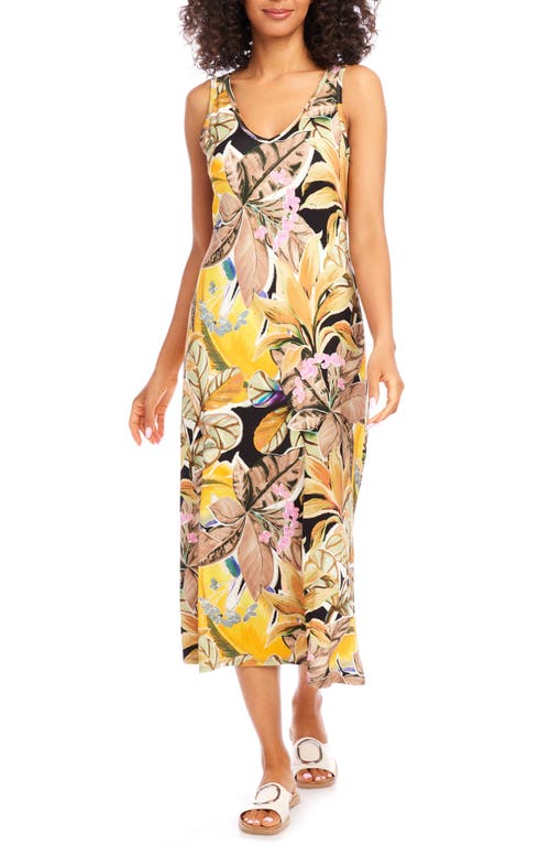 KAREN KANE KAREN KANE BRIGITTE FLORAL SLEEVELESS MIDI TANK DRESS