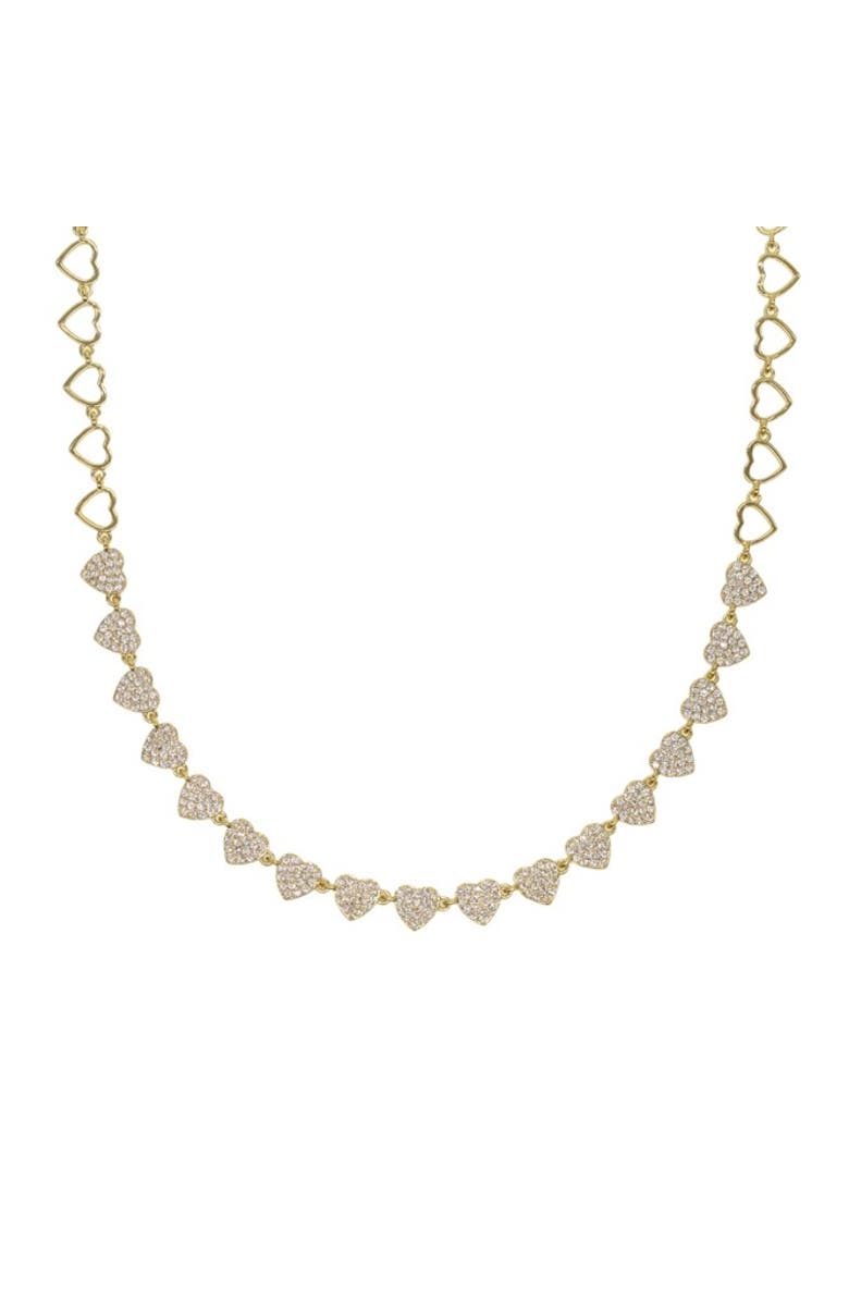 Mazin Jewels Pave Heart Charm Necklace, Main, color, Gold