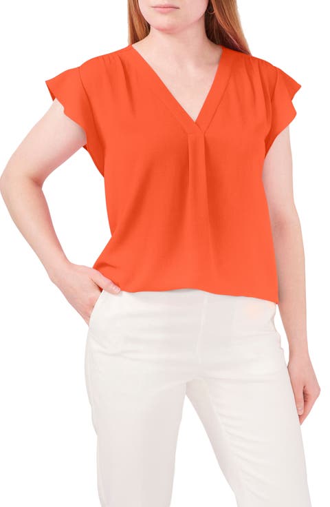 Print Flutter Sleeve Blouse