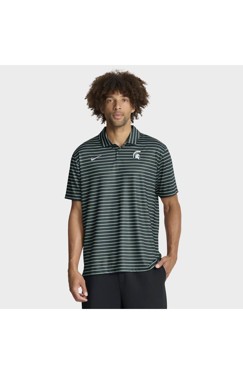 Nike Men's Nike Green Michigan State Spartans 2025 Coaches Premium Tour Stripe Dri-FIT Polo, Main, color, Green