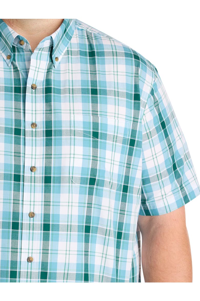 Big & Tall Easy-Care Large Plaid Sport Shirt, Alternate, color, GREEN MULTI