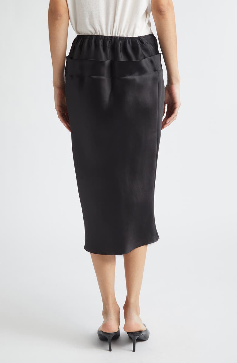 GIA STUDIOS Lanky Vietnamese Silk Drawstring Column Skirt, Alternate, color, Black