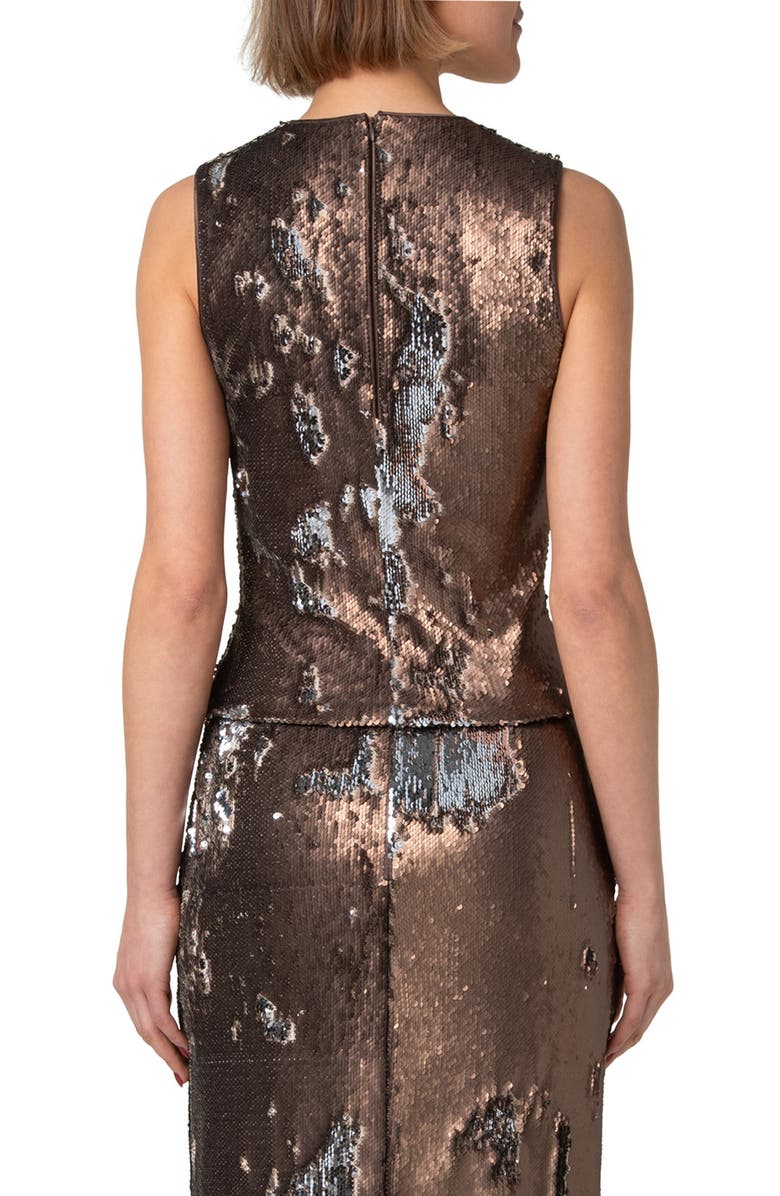 Akris Flip Sequin Sleeveless Top, Alternate, color, 