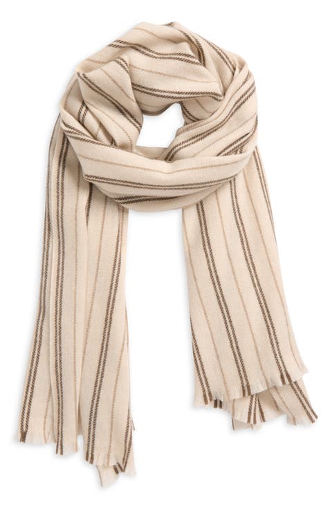 Messa Stripe Cashmere Fringe Scarf