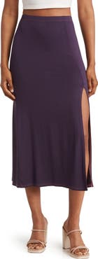 GO COUTURE Side Slit Maxi Skirt