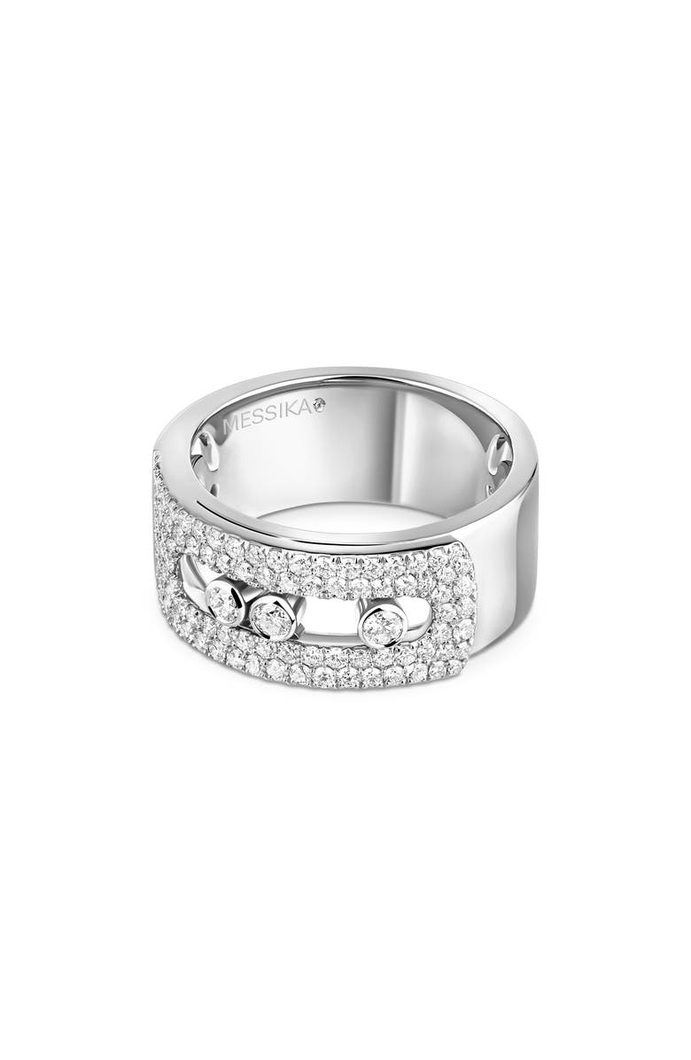 Messika Move Noa Pavé Diamond Band Ring, Alternate, color, White Gold