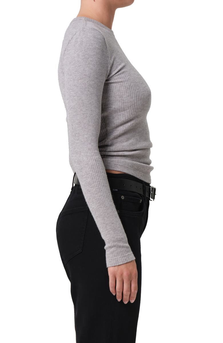 Citizens of Humanity Bina Rib Crewneck Sweater, Alternate, color, Heather Grey