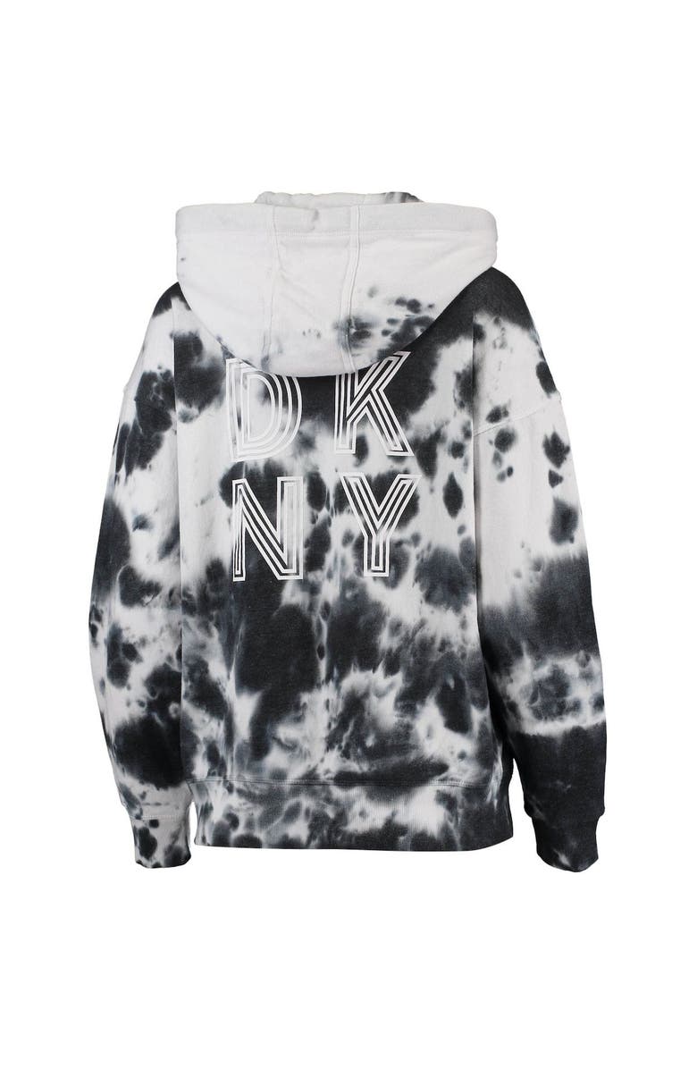 DKNY SPORT Women's DKNY Sport White/Black Minnesota Vikings Dakota Oversized Tie-Dye Half-Zip Hoodie, Alternate, color, 