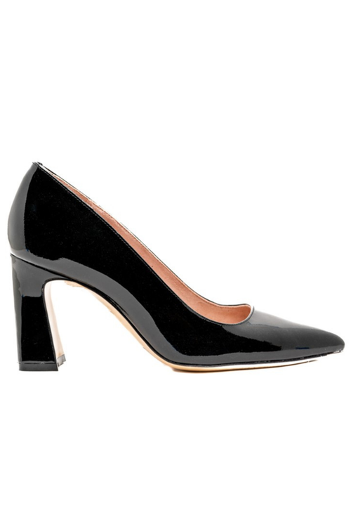 ALLY Shoes Bold Block Heel Pump in Black Patent Leather  product