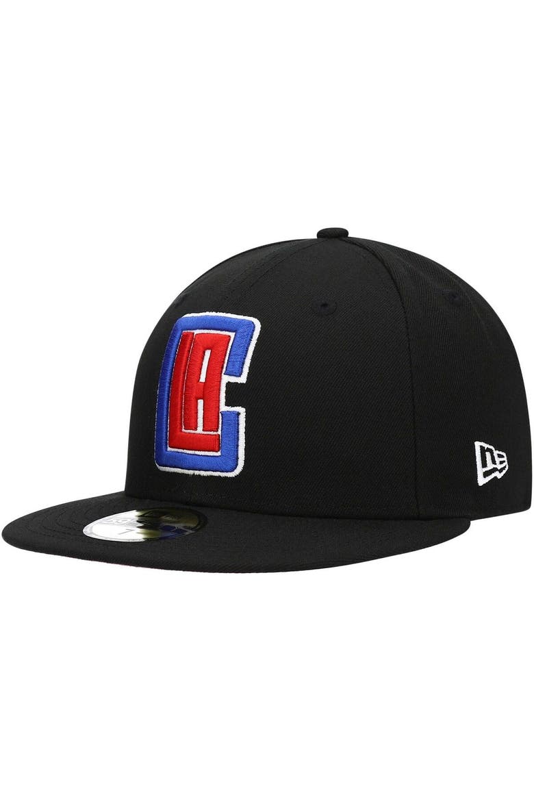 Men's New Era Black LA Clippers Pink Undervisor 59FIFTY Fitted Hat, Alternate, color, Black