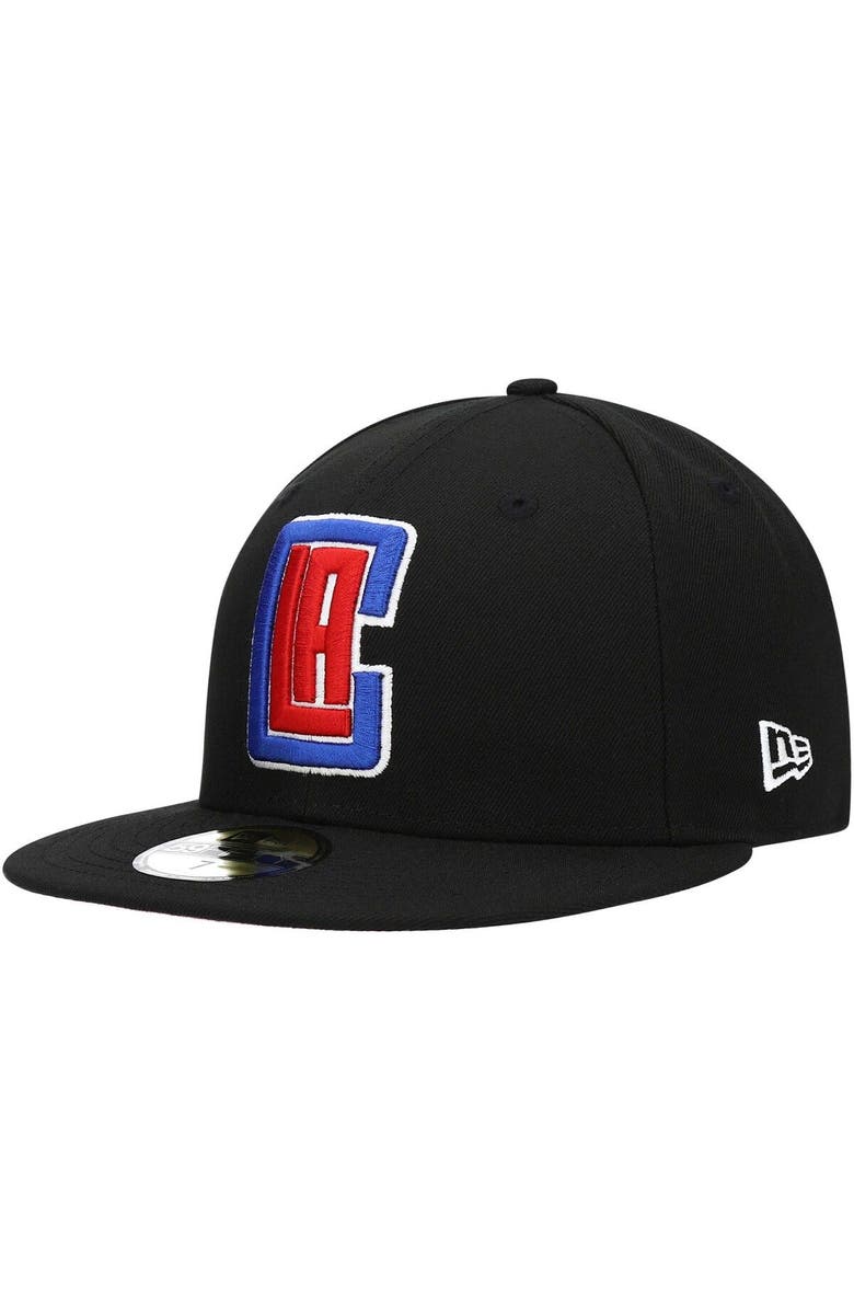 New Era Men's New Era Black LA Clippers Pink Undervisor 59FIFTY Fitted Hat, Alternate, color,