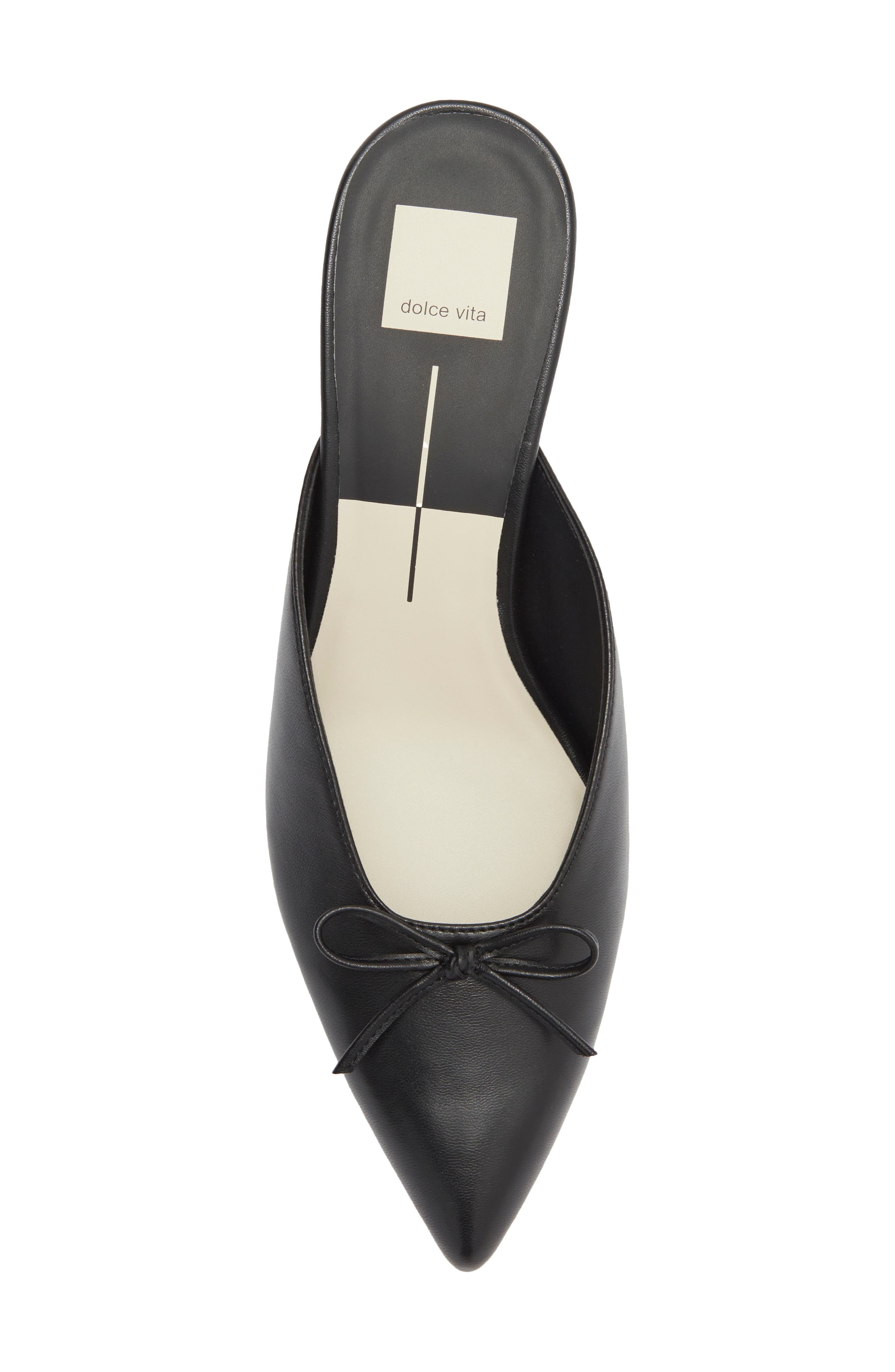 Dolce Vita Cleo Pointed Toe Kitten Heel Mule, Alternate, color, Black Leather
